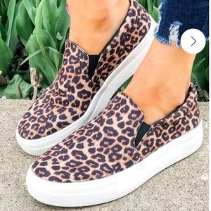 Soda Leopard Print Slip On Cushion Tennis Shoe